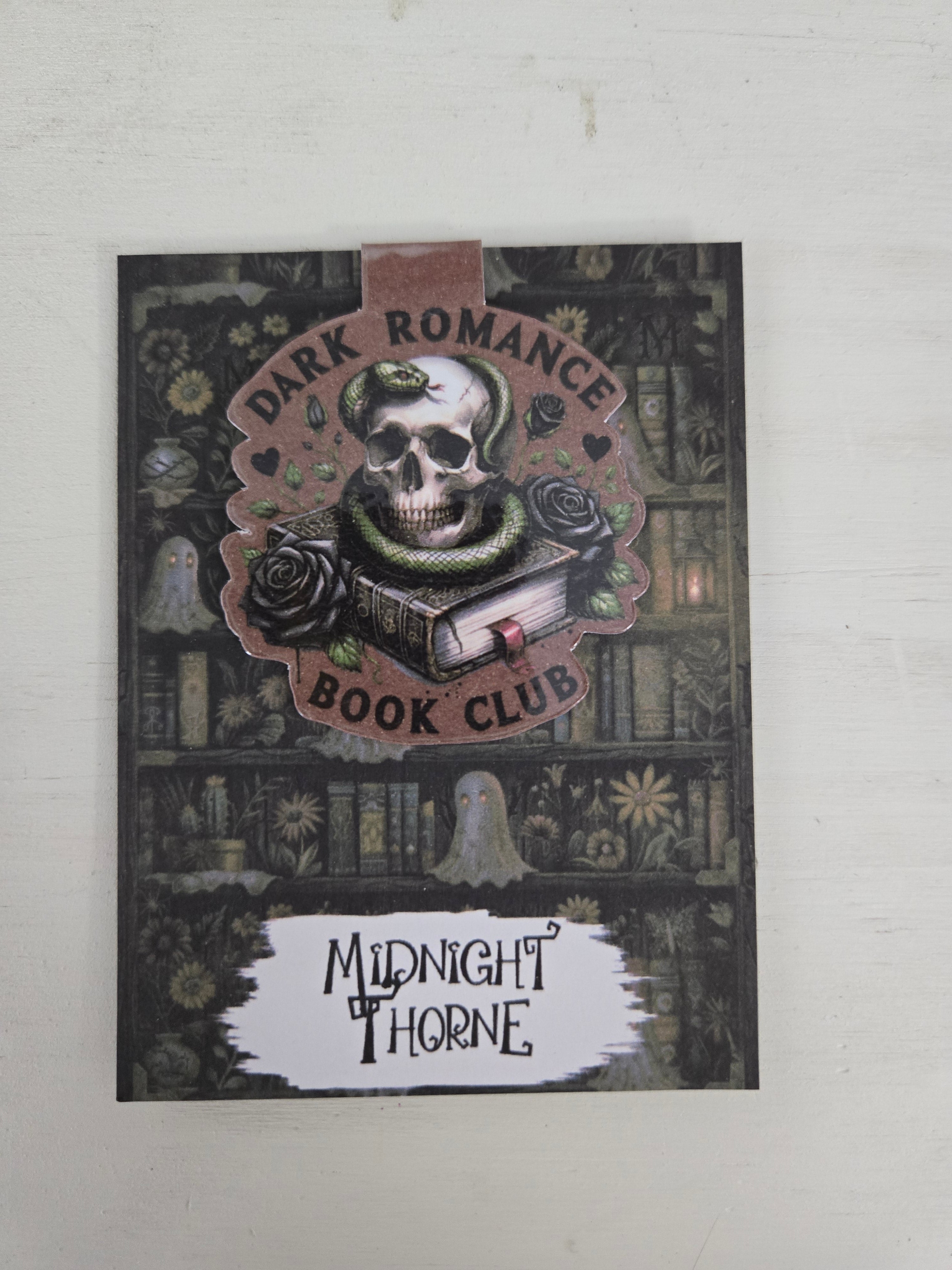 Dark Romance Book Club Skull Snake - Magnetic Bookmark