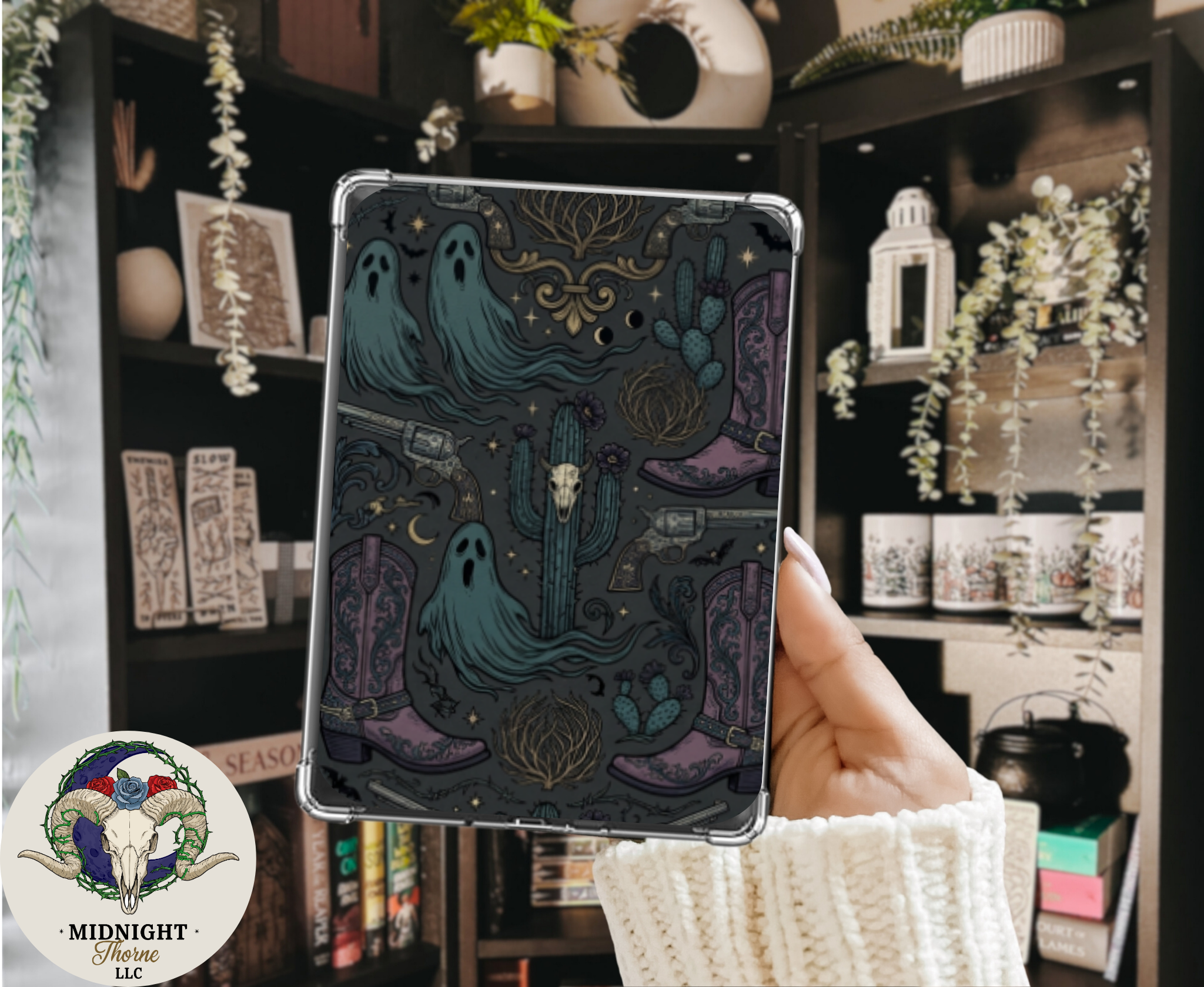 Ghosts & Boots | Kindle Insert for Clear Case | Optional Lamination