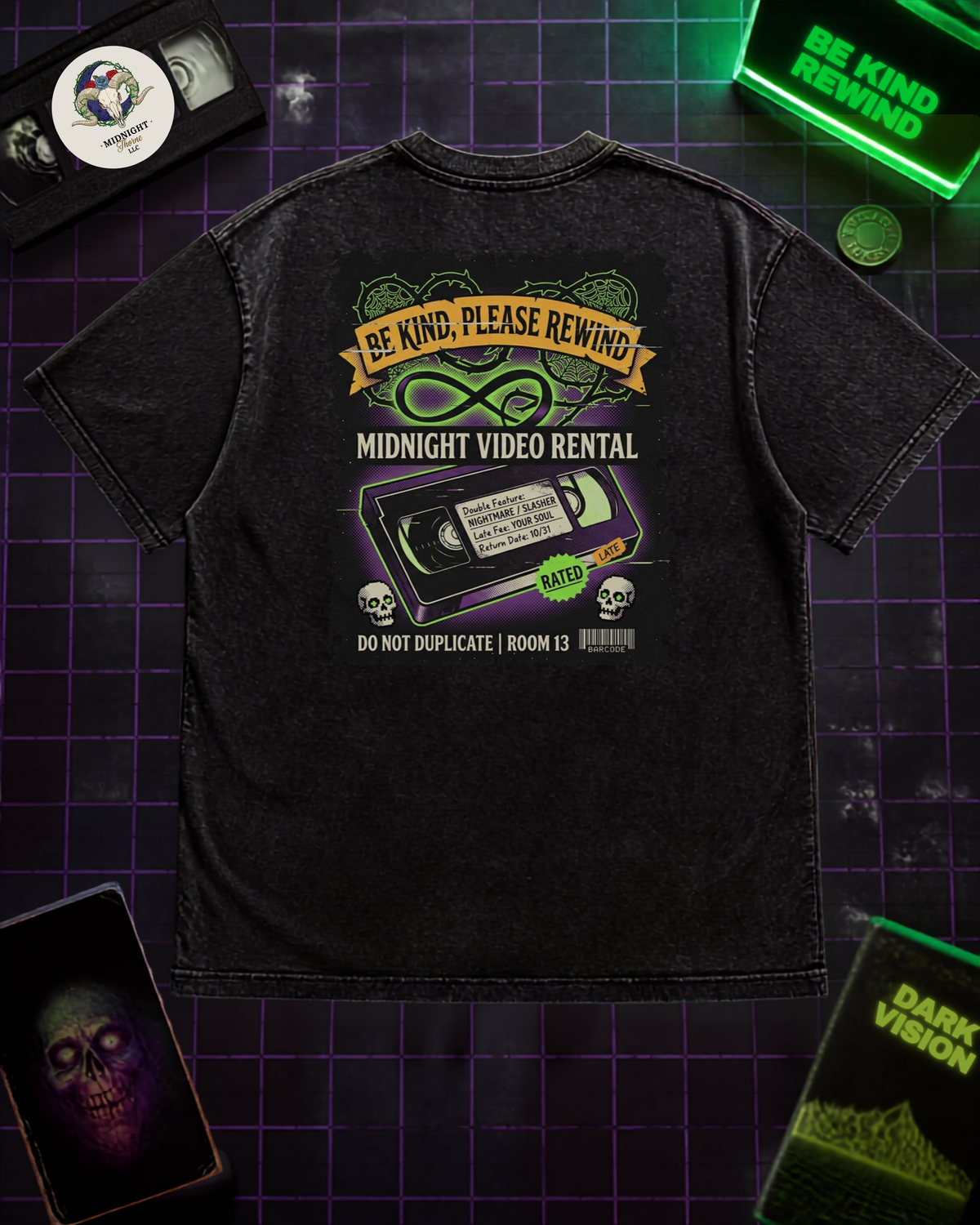 Midnight Video Rental VHS Horror T-Shirt