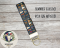 Summer Ghosties Key Fob Wristlet | Ghost Bookshelf Pattern | Cozy Keychain | Sublimated Book Lover Gift