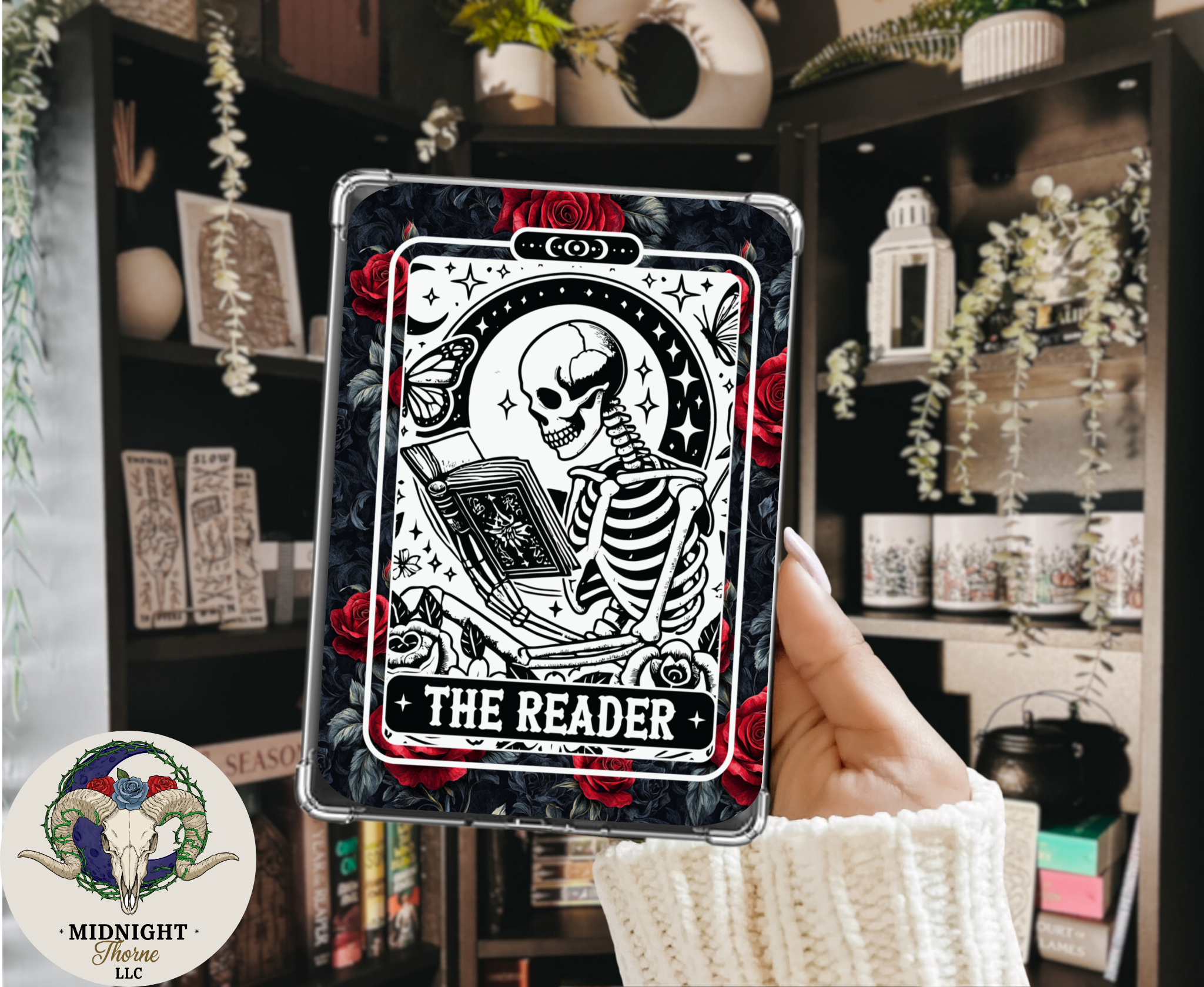 The Reader Roses | Kindle Insert for Clear Case | Optional Lamination