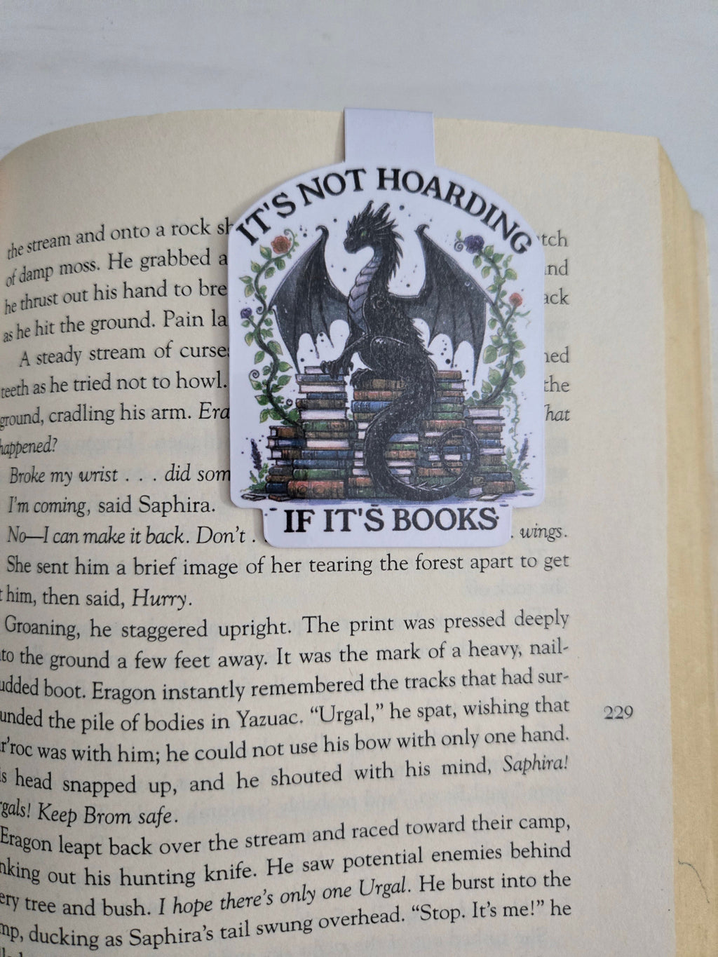 It's Not Hoarding If It's Books Dragon - Magnetic Bookmark