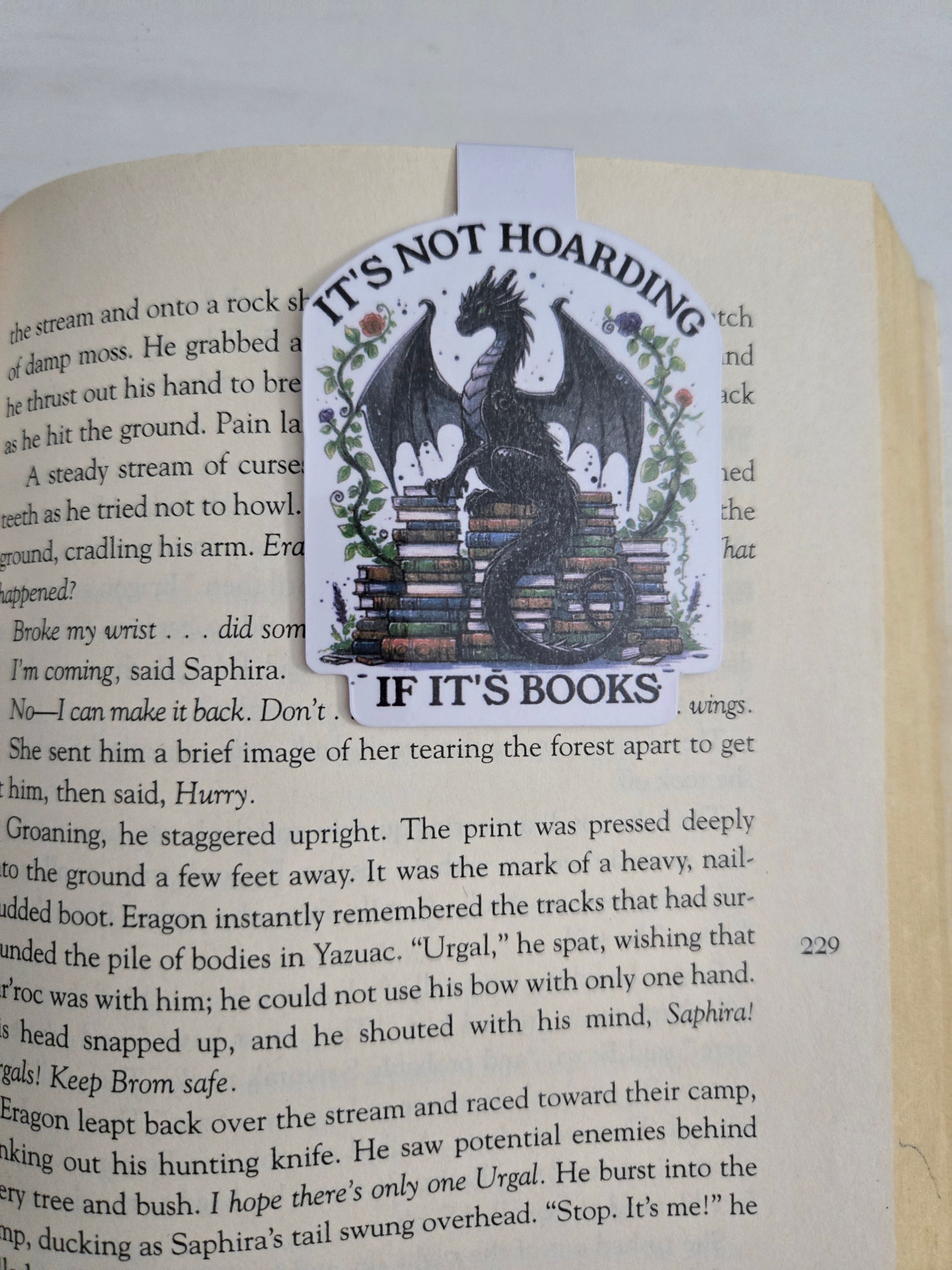 It's Not Hoarding If It's Books Dragon - Magnetic Bookmark