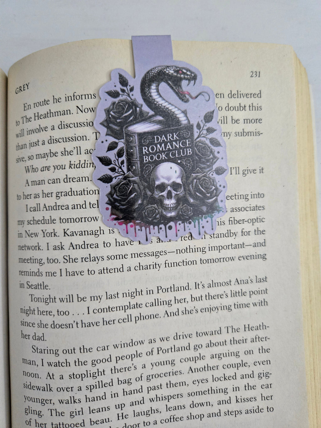 Dark Romance Book Club Snake Roses - Magnetic Bookmark