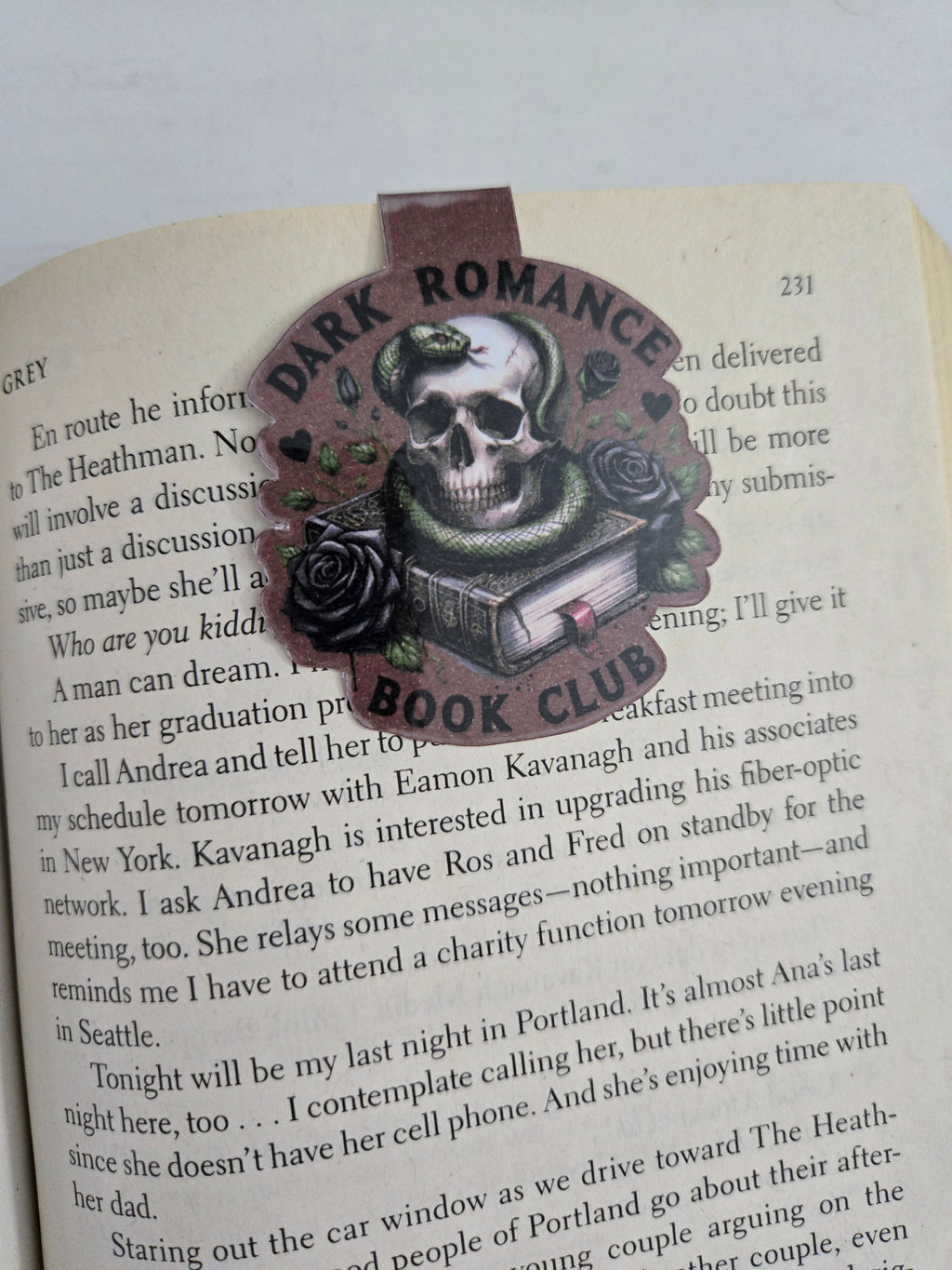 Dark Romance Book Club Skull Snake - Magnetic Bookmark